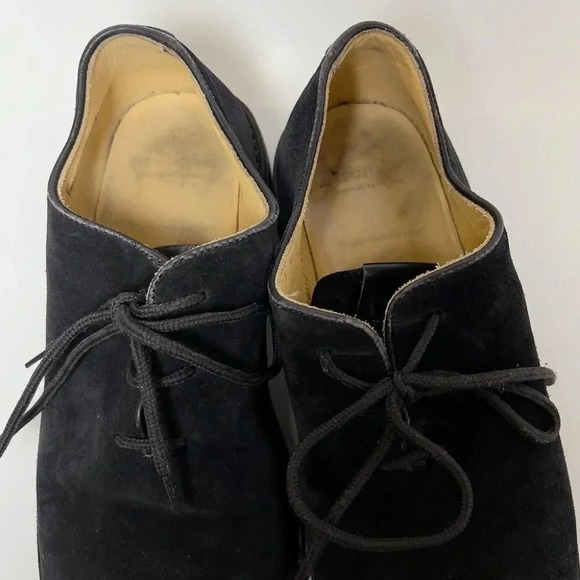 Heschung Suede Black Low Top Oxford Lace Up Shoes - Picture 5 of 14